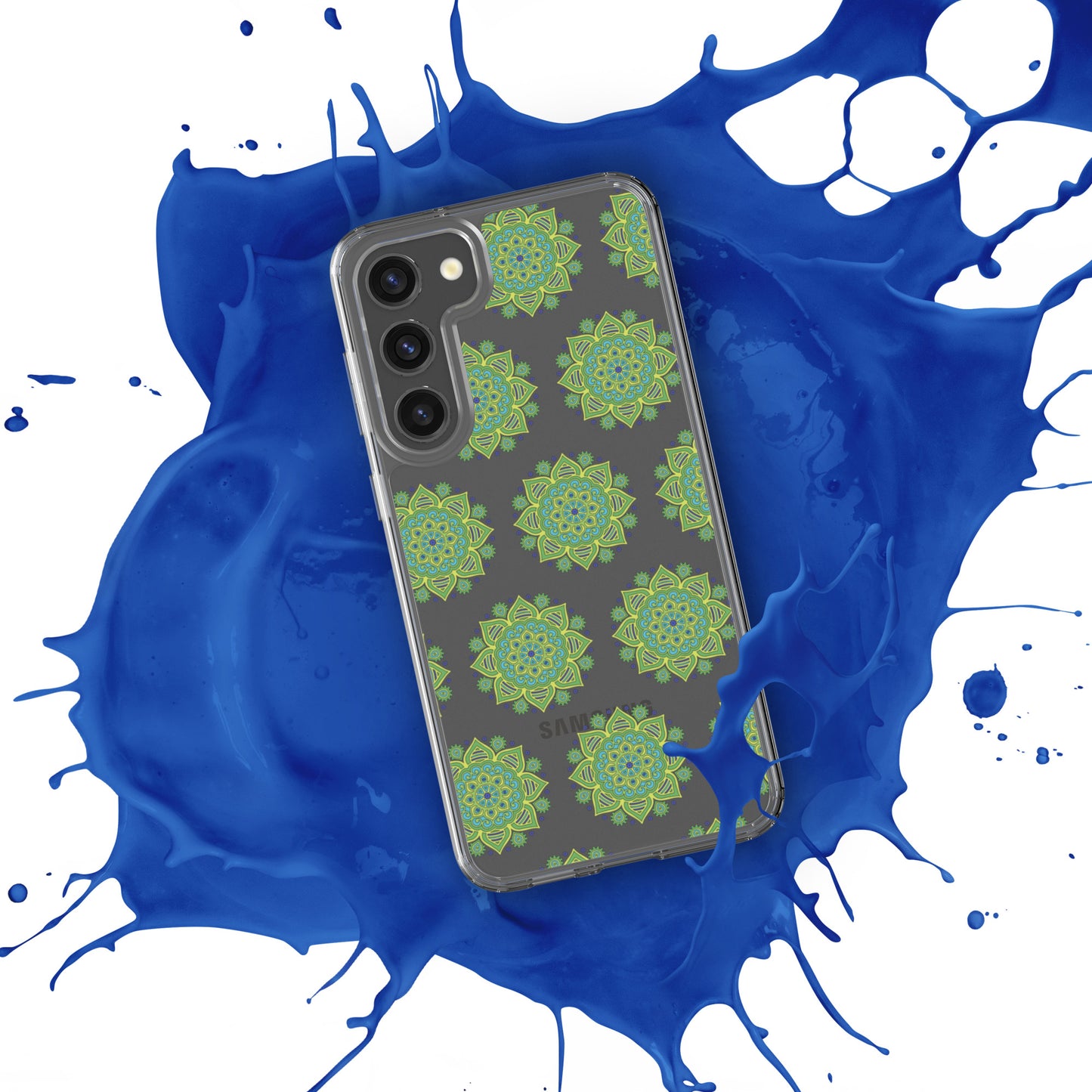 Phonecase for Samsung-  Clear Case With Green Mandala