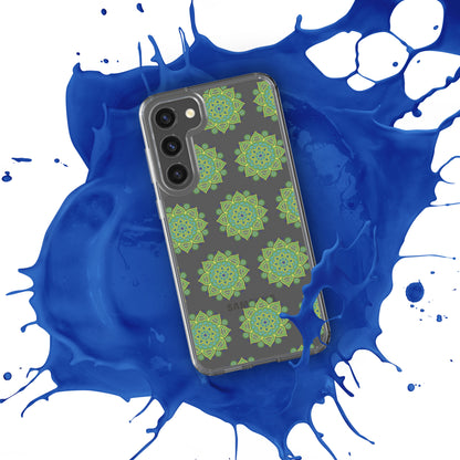 Phonecase for Samsung-  Clear Case With Green Mandala