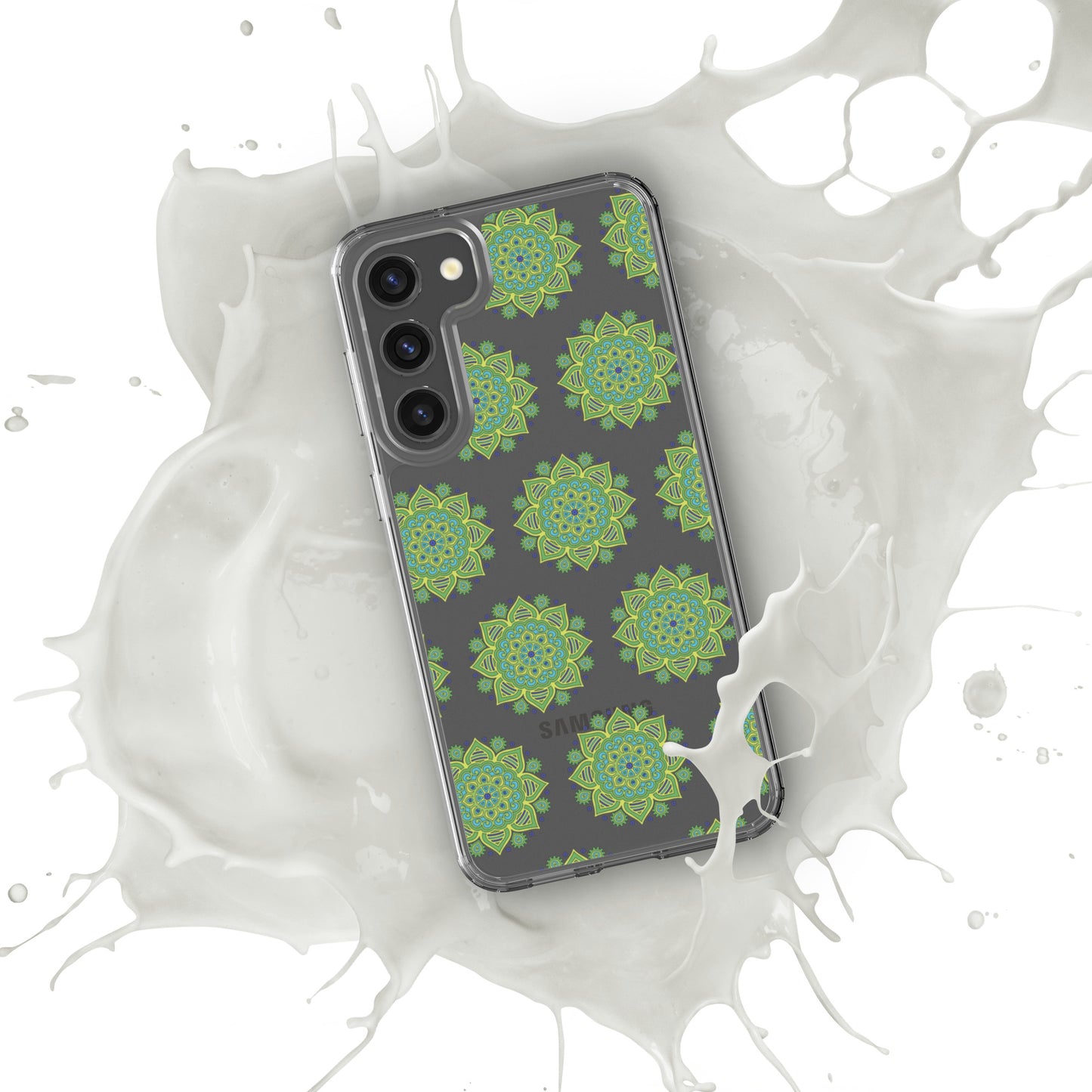 Phonecase for Samsung-  Clear Case With Green Mandala