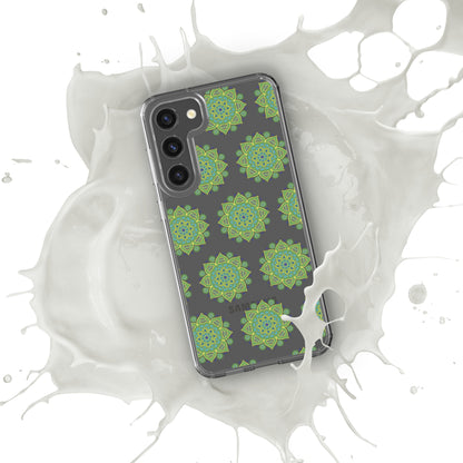 Phonecase for Samsung-  Clear Case With Green Mandala