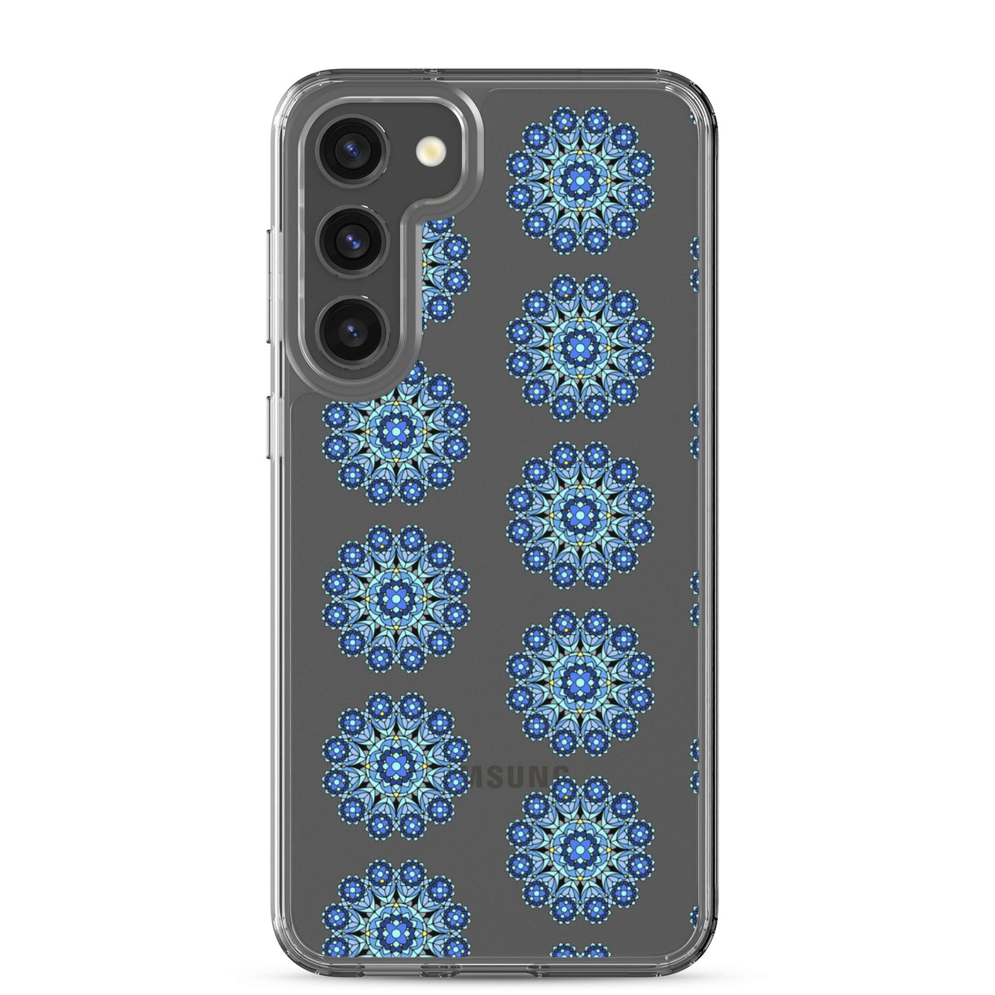 Phonecase for Samsung -  Clear Case With Blue Mandala