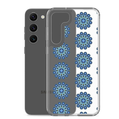 Phonecase for Samsung -  Clear Case With Blue Mandala