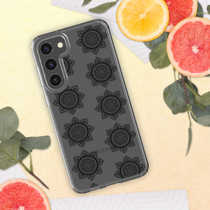 Phonecase for Samsung - Clear Case With Black Mandala