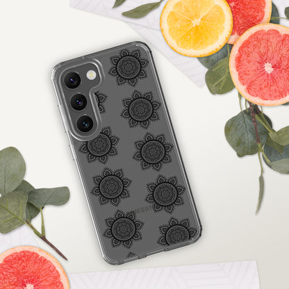 Phonecase for Samsung - Clear Case With Black Mandala