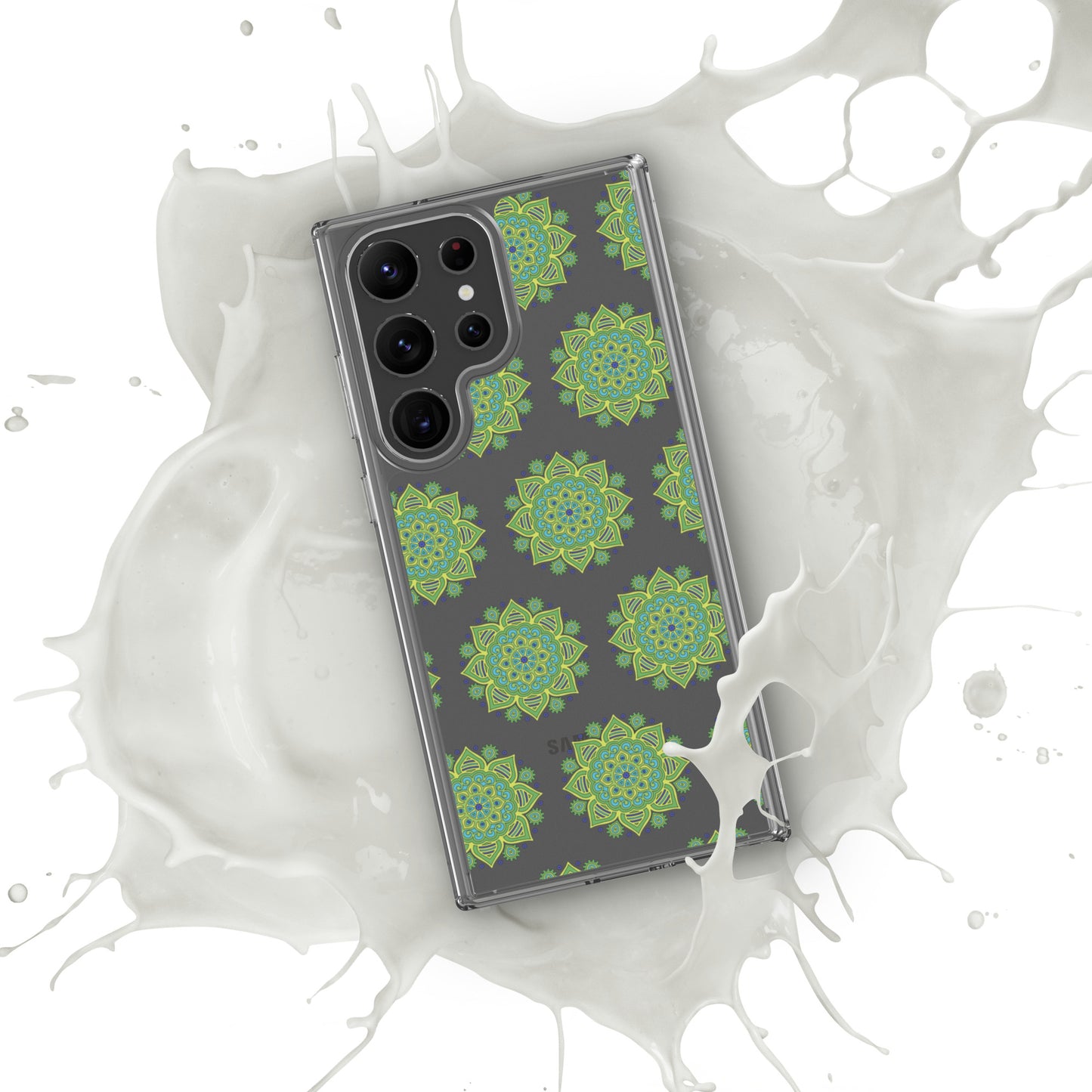 Phonecase for Samsung-  Clear Case With Green Mandala