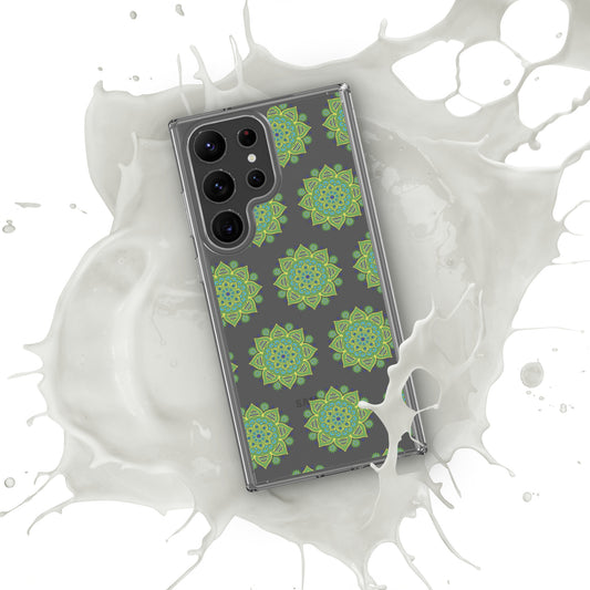 Phonecase for Samsung-  Clear Case With Green Mandala