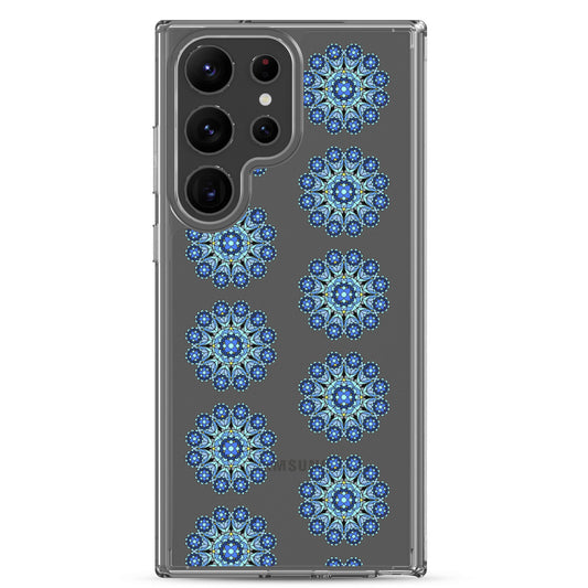 Phonecase for Samsung -  Clear Case With Blue Mandala