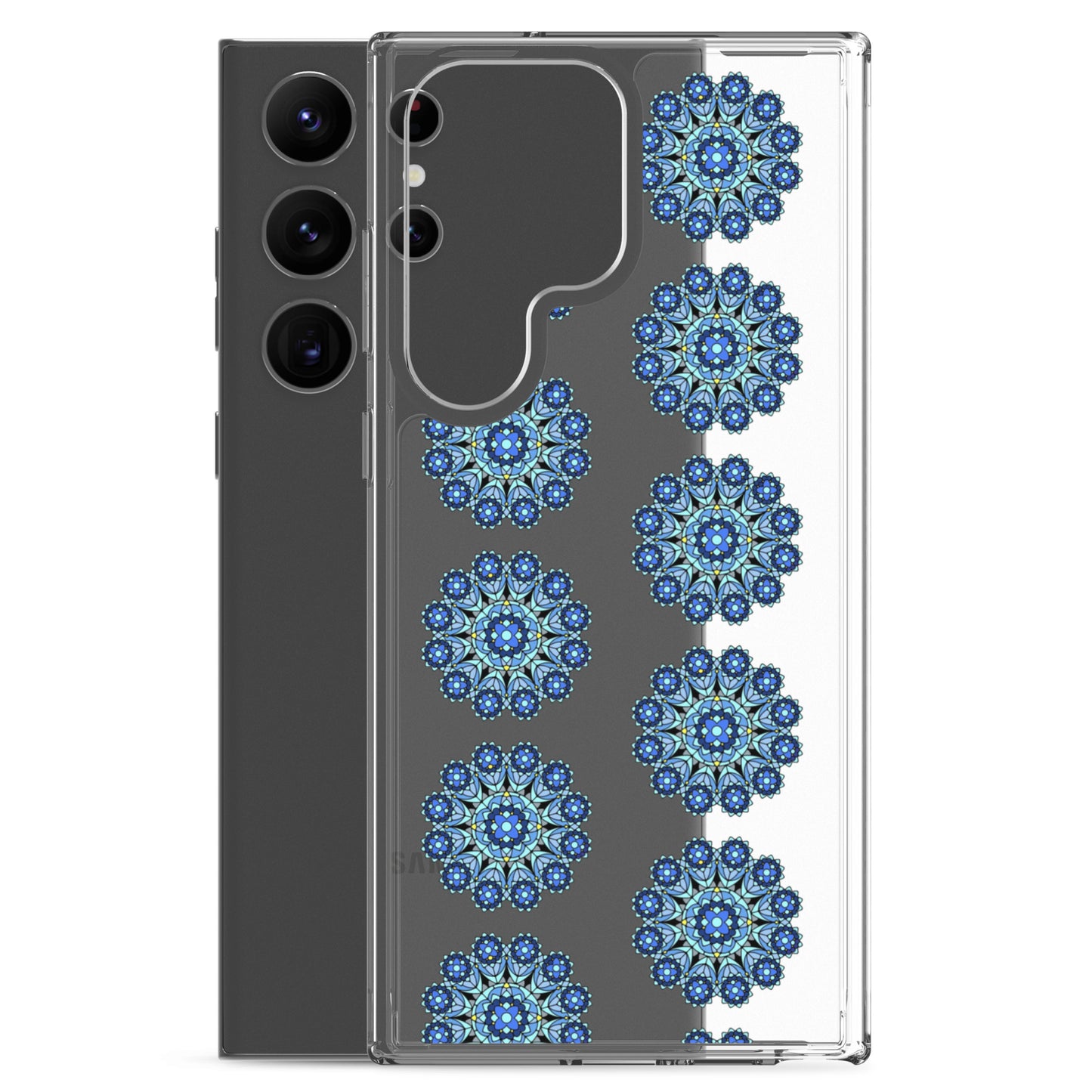 Phonecase for Samsung -  Clear Case With Blue Mandala