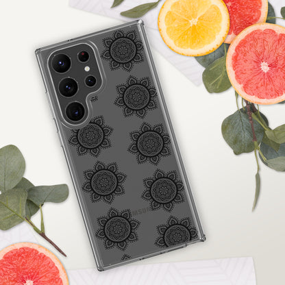Phonecase for Samsung - Clear Case With Black Mandala