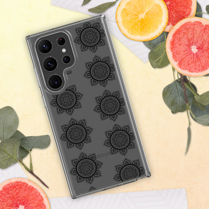 Phonecase for Samsung - Clear Case With Black Mandala