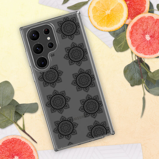 Phonecase for Samsung - Clear Case With Black Mandala