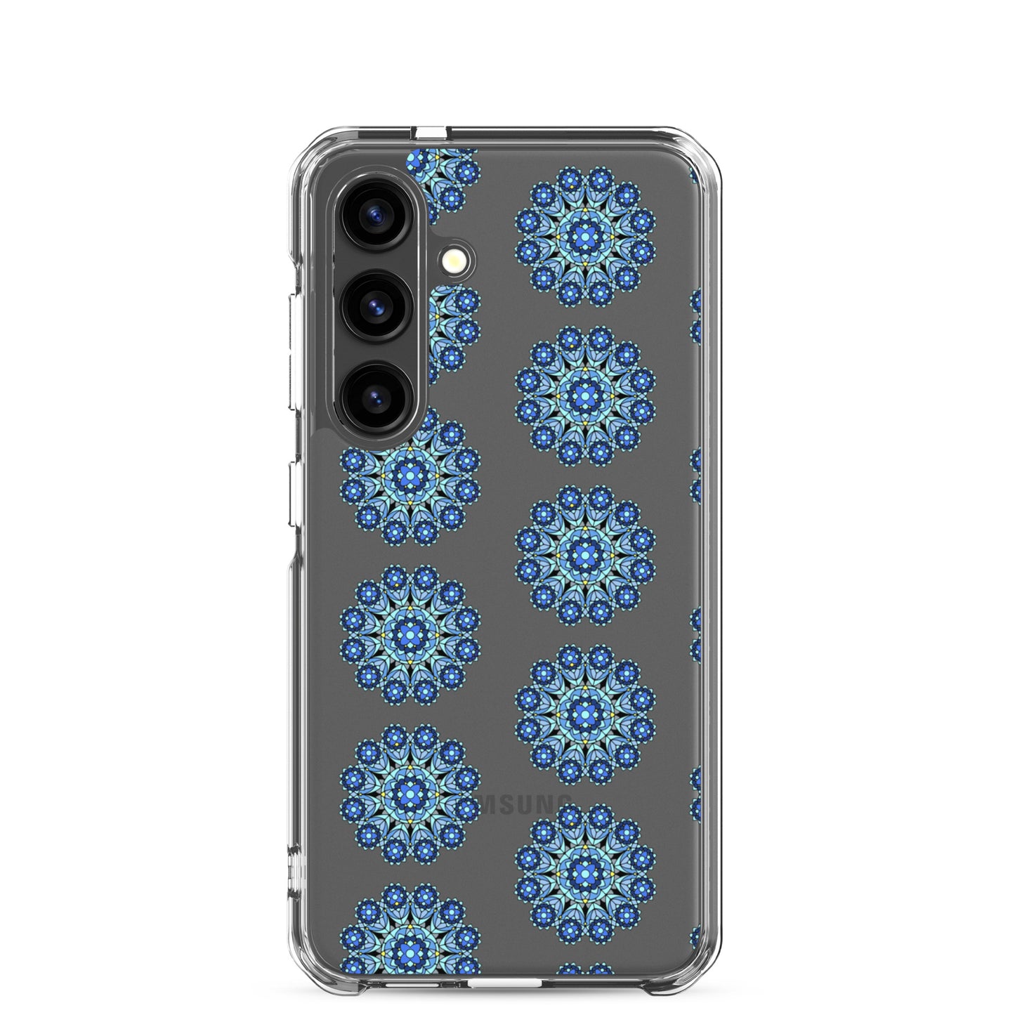 Phonecase for Samsung -  Clear Case With Blue Mandala