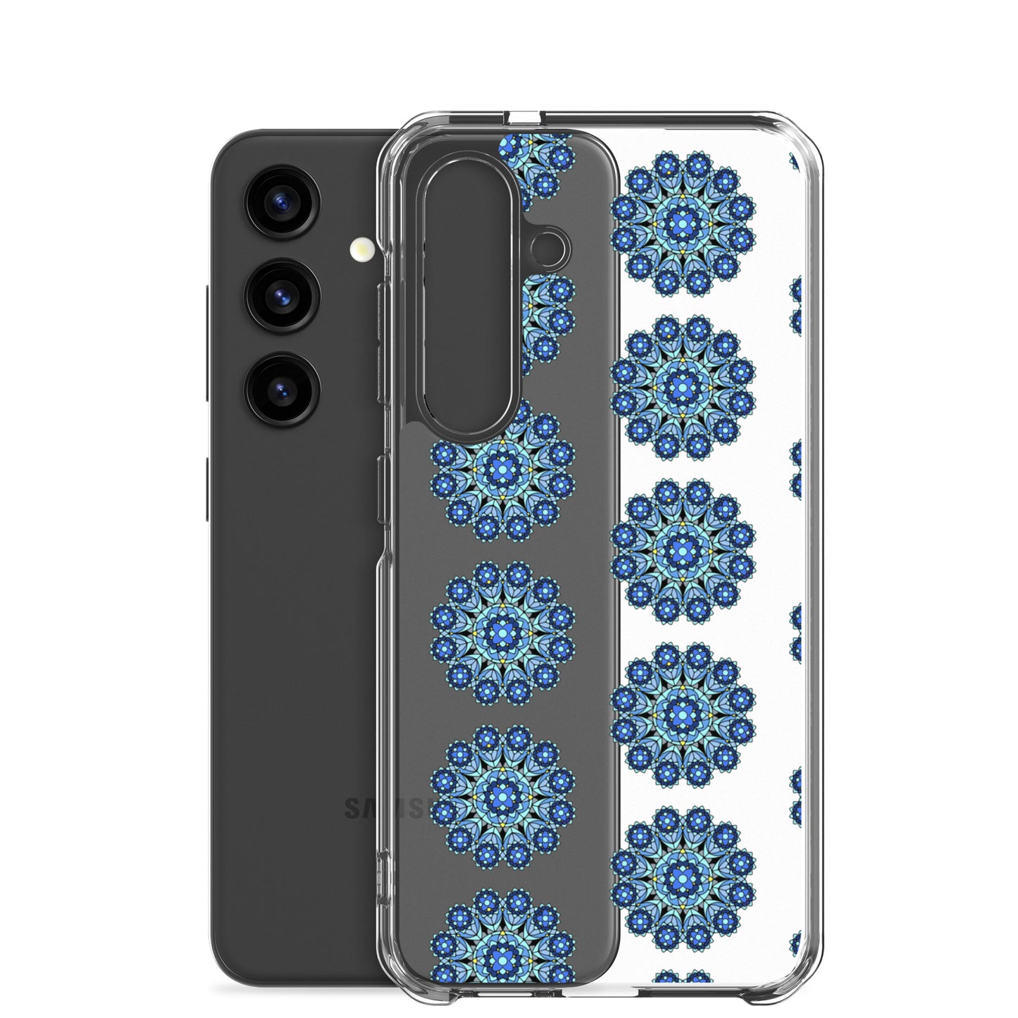 Phonecase for Samsung -  Clear Case With Blue Mandala