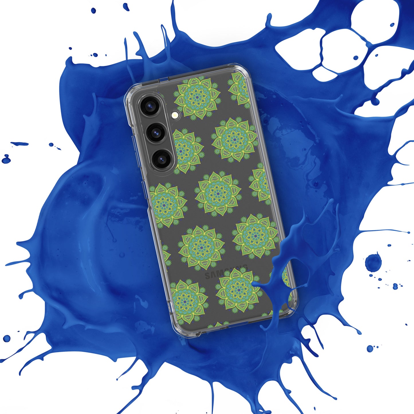 Phonecase for Samsung-  Clear Case With Green Mandala