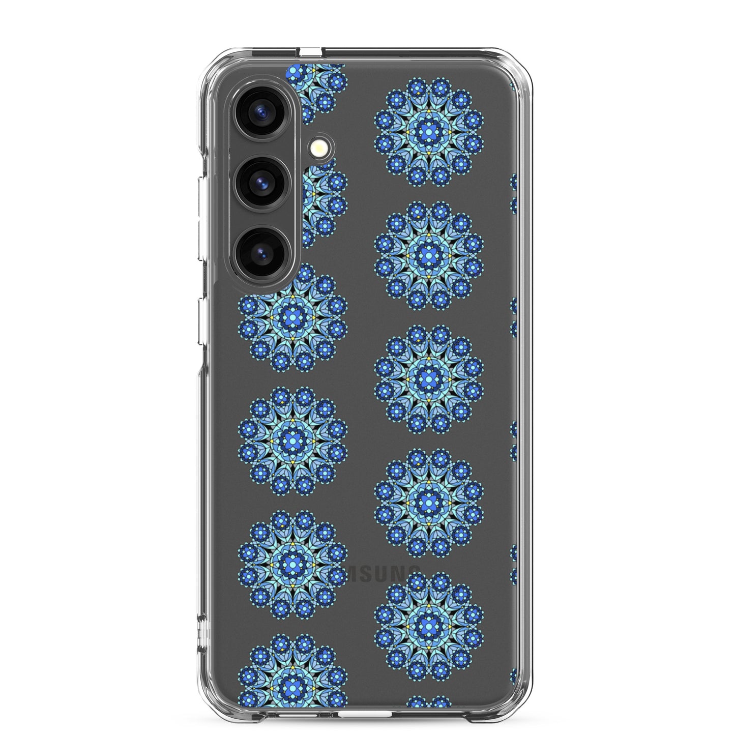 Phonecase for Samsung -  Clear Case With Blue Mandala