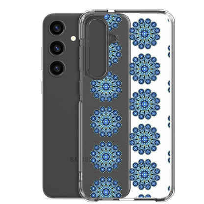 Phonecase for Samsung -  Clear Case With Blue Mandala