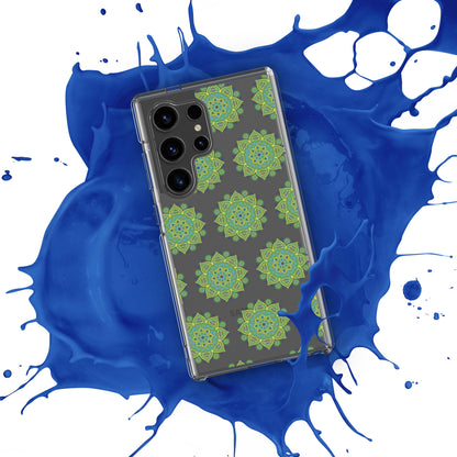 Phonecase for Samsung-  Clear Case With Green Mandala