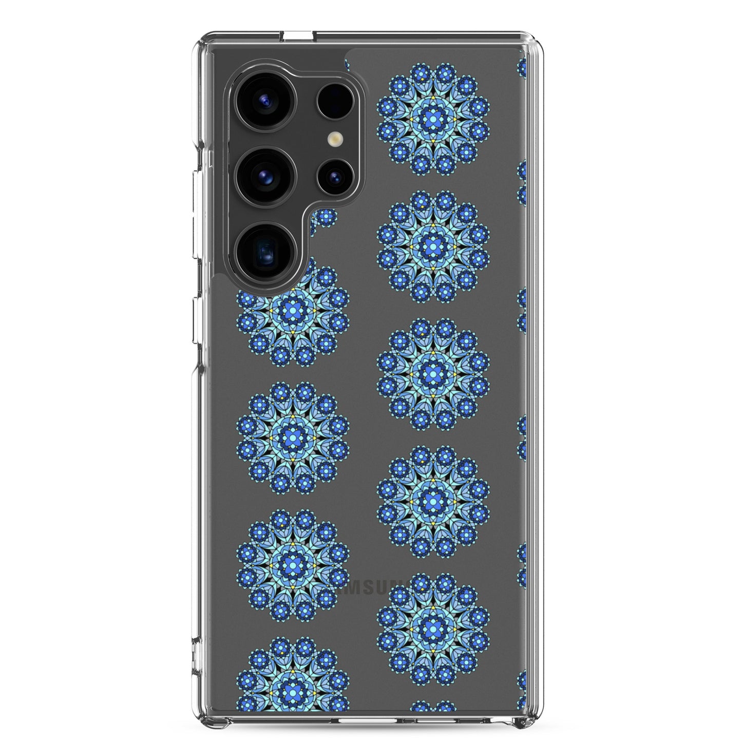 Phonecase for Samsung -  Clear Case With Blue Mandala