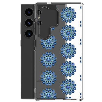 Phonecase for Samsung -  Clear Case With Blue Mandala