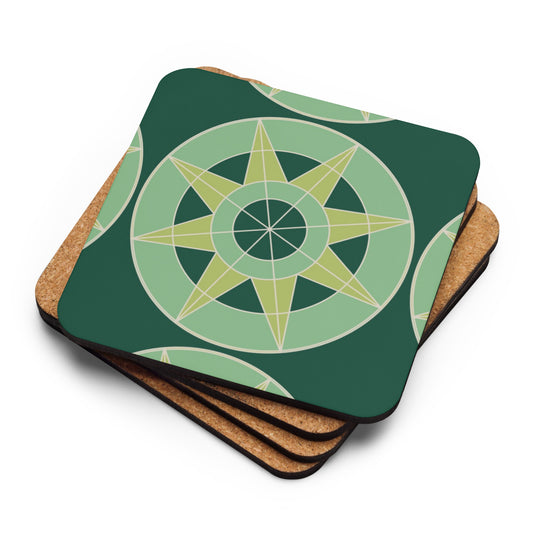 Cork-back Coaster - Dark Green