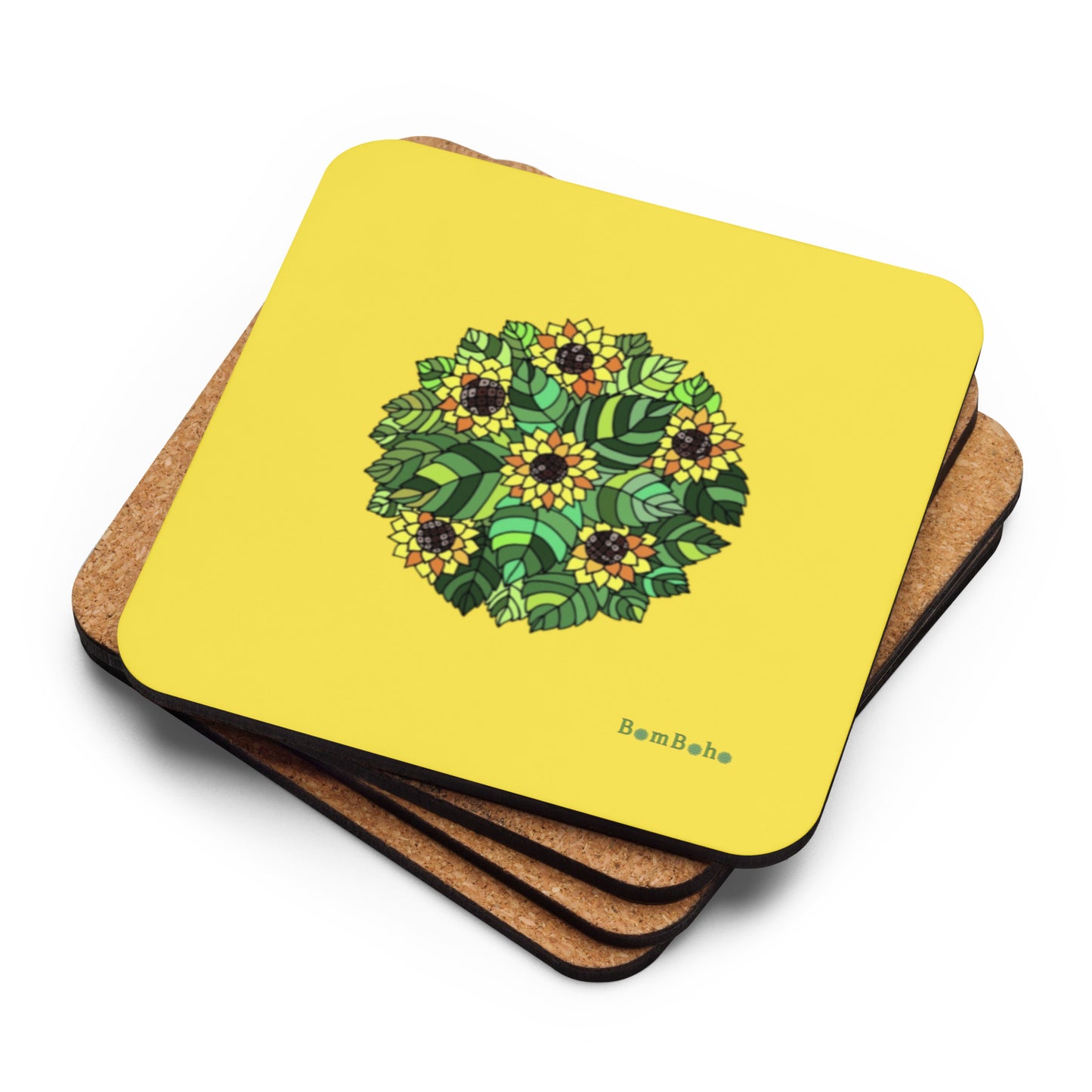 Cork-back Coaster - Sunflower