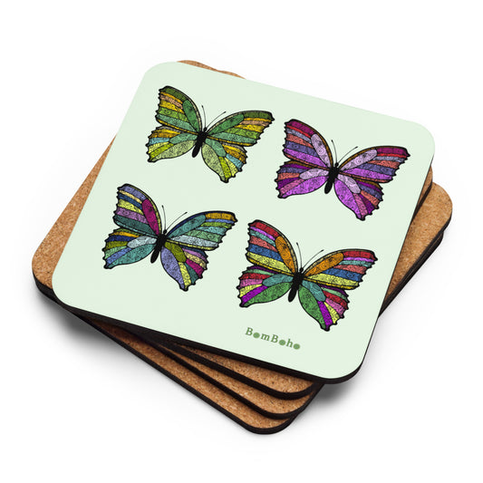 Cork-Back Coaster - Butterfly Flutter