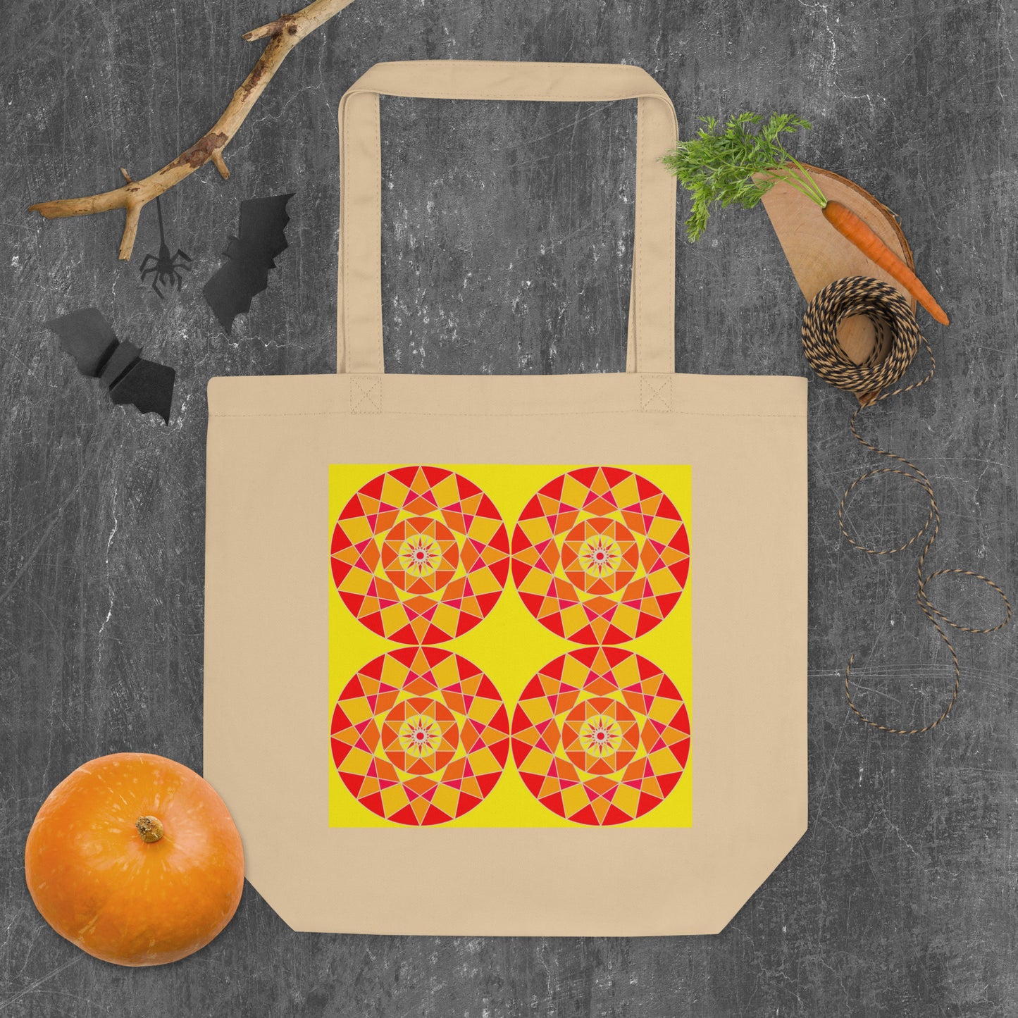 Tile Collection Bags - Orange Tile Eco Tote Bag