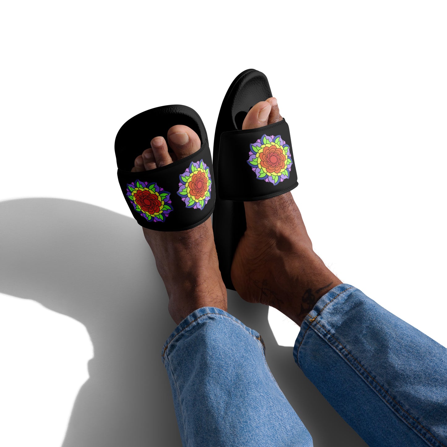 Men’s Slides - Rainbow Flower