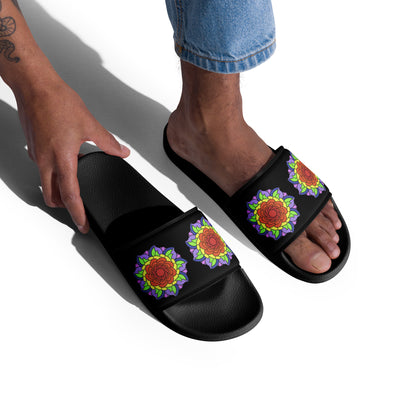 Men’s Slides - Rainbow Flower