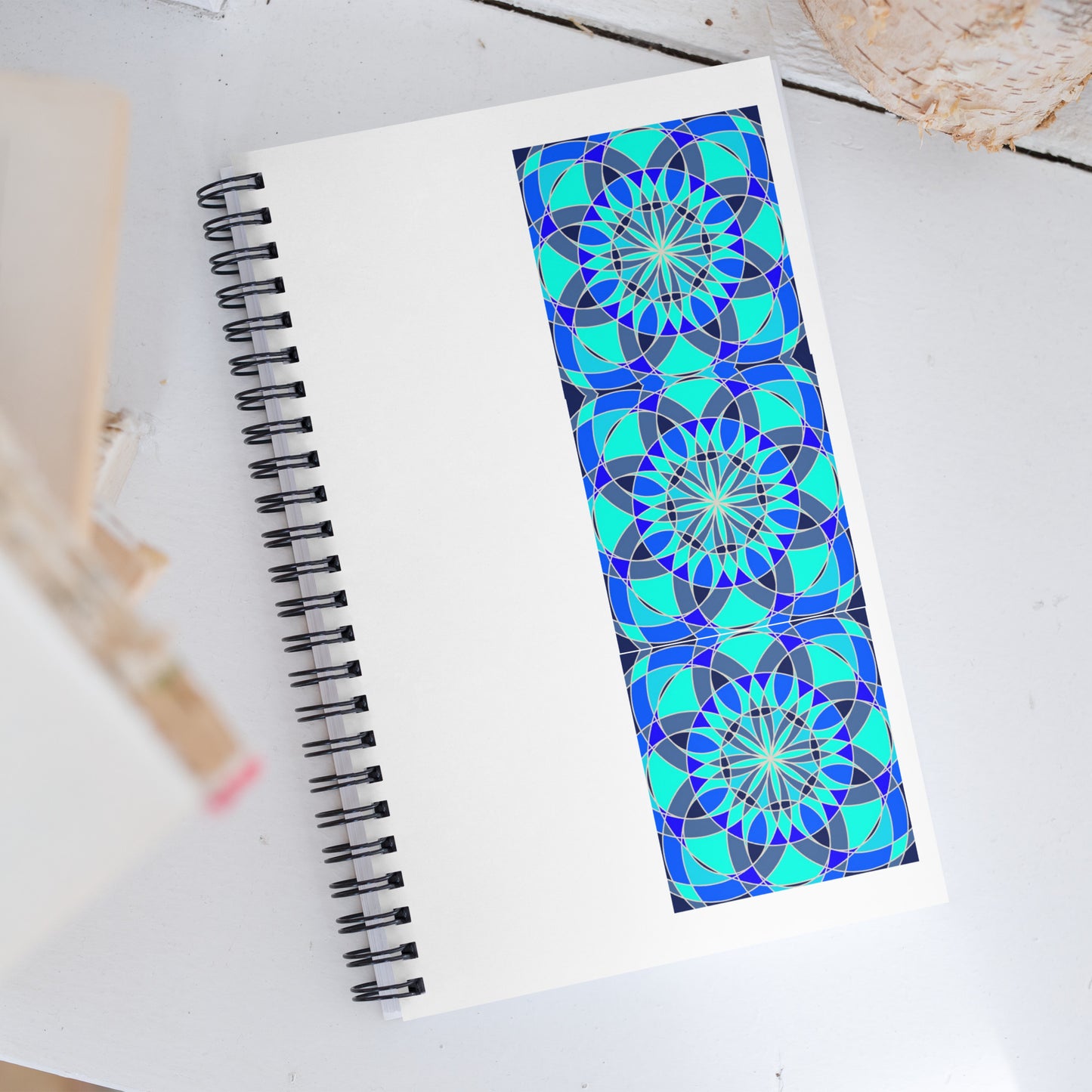 Spiral Notebook - Bright Blue Tile