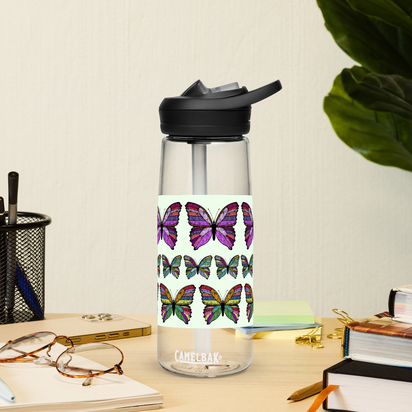 Sports Water Bottle - Butterfly Flutter