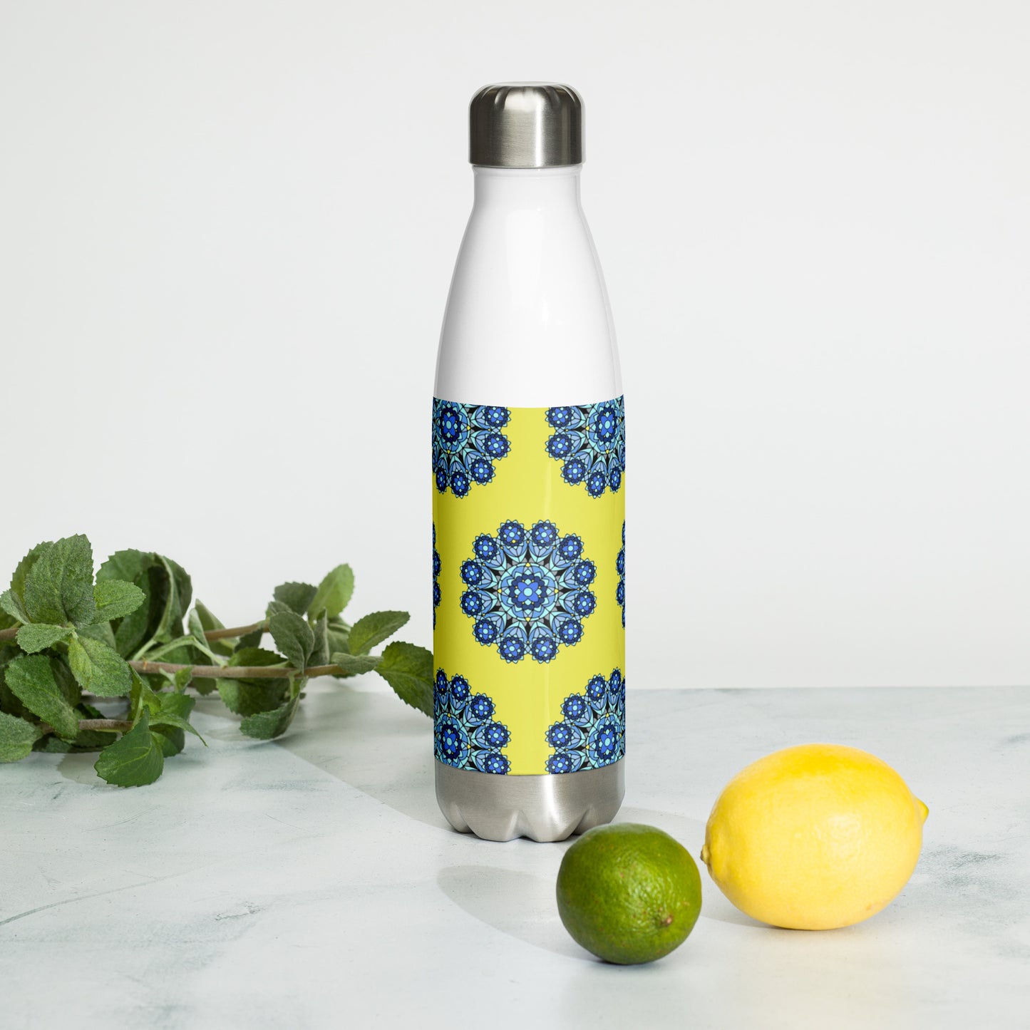 Mandala Collection Water Bottles - Blue Mandala Stainless Steel Water Bottle