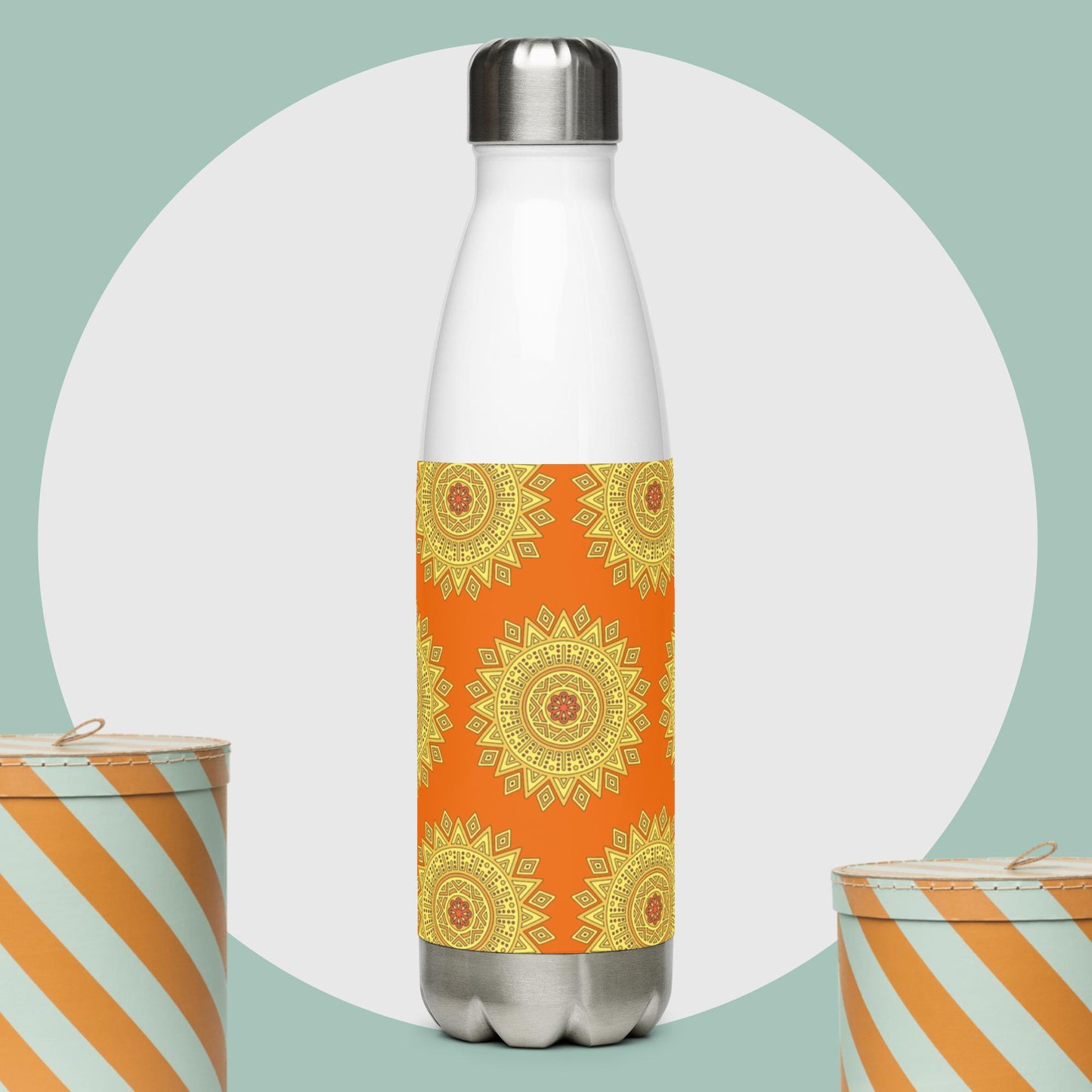 Mandala Collection Water Bottles - Yellow Mandala Stainless Steel Water Bottle