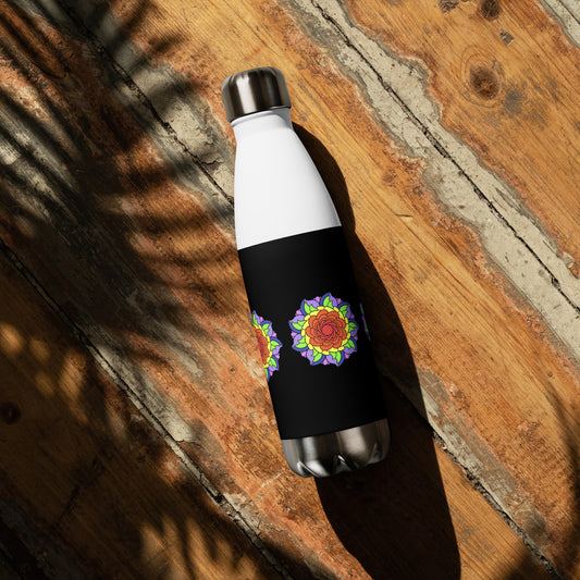 Mandala Collection Water Bottles - Rainbow Flower Mandala Stainless Steel Water Bottle