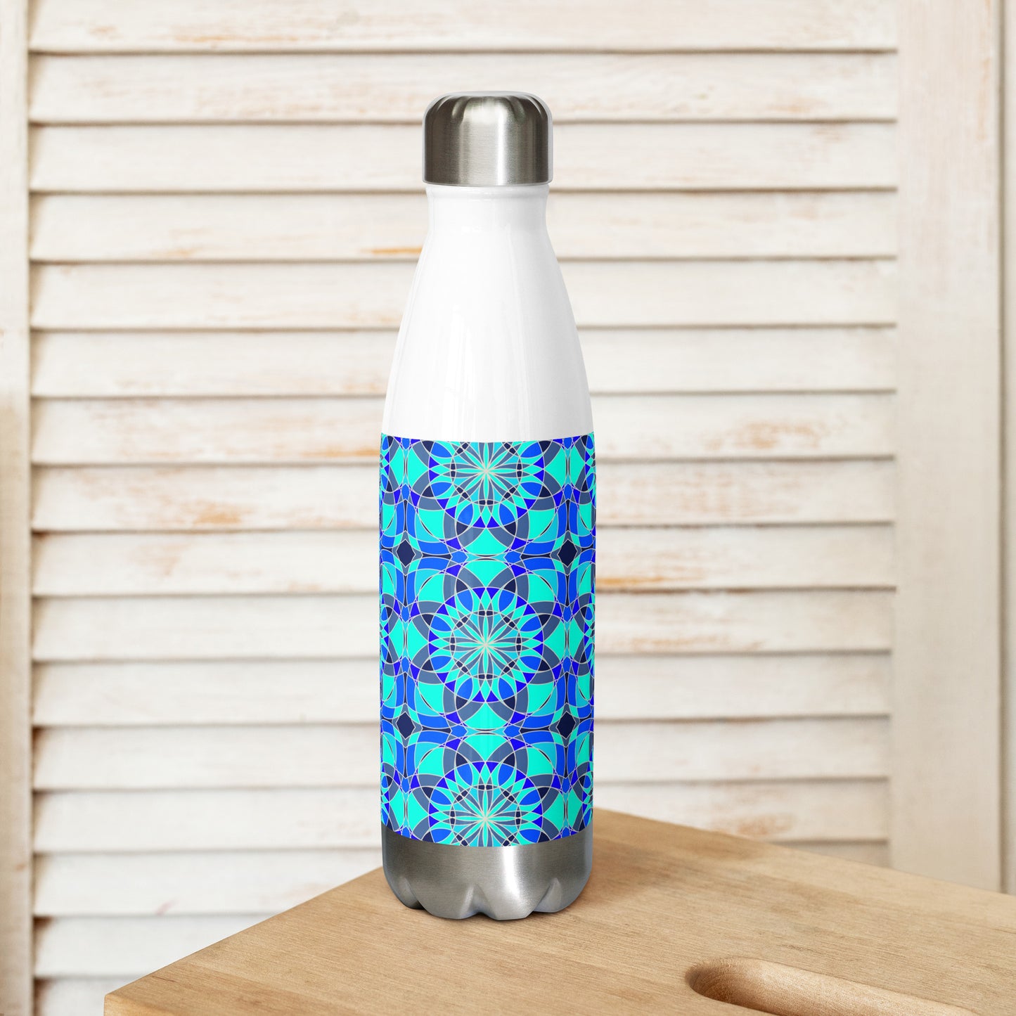 Tile Collection Stainless Steel Water Bottles - Bright Blue Tile Water Bottle