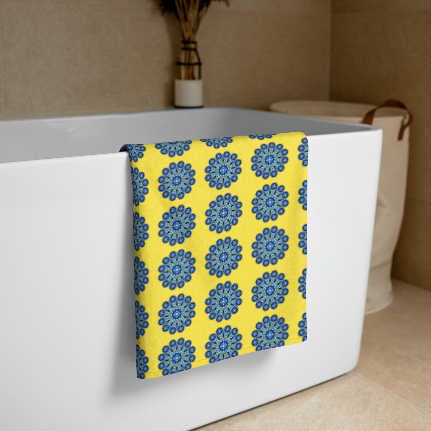 Towel - Blue on Yellow Mandala