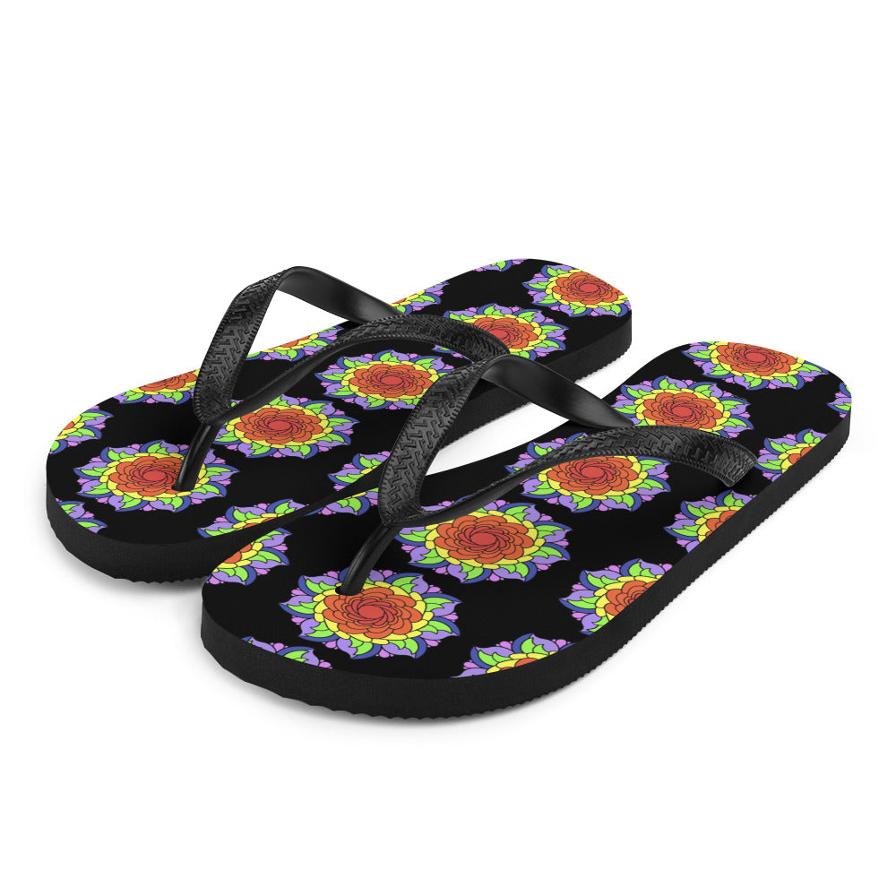 Flip-Flops - Rainbow Flower