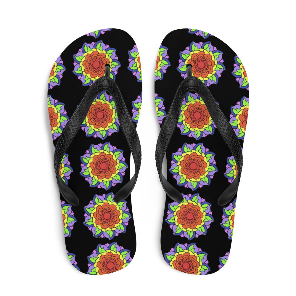 Flip-Flops - Rainbow Flower