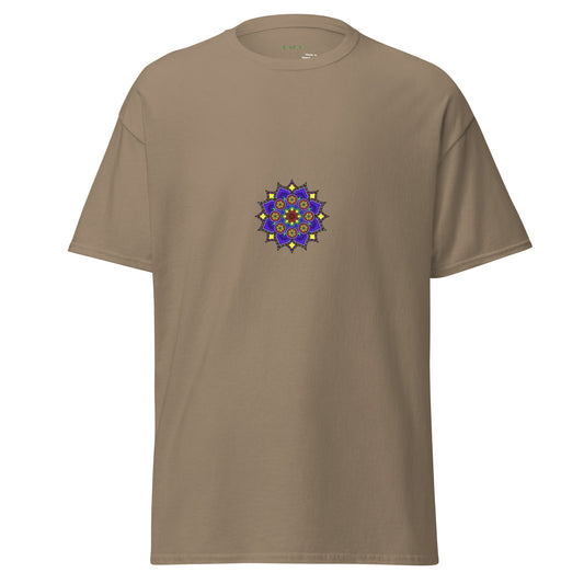 Mandala Collection Tshirts - Brown Unisex Classic Tee With Multi-Colored Mandala