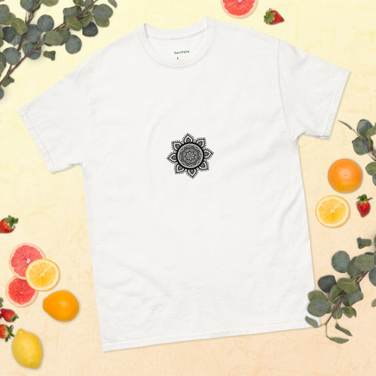 Mandala Collection Tshirts -  White Unisex Classic Tee With Black Mandala