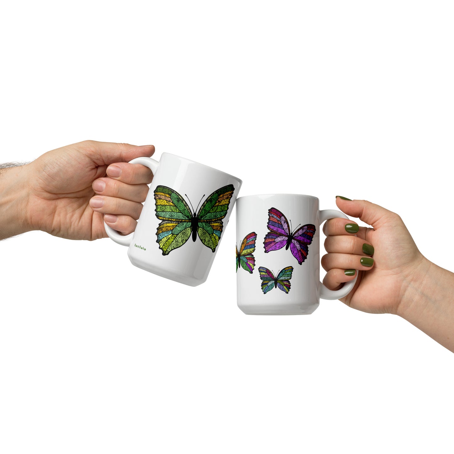 15 oz Glossy Mug - Butterfly Flutter