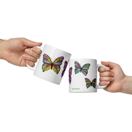 20 oz Glossy Mug - Butterfly Flutter