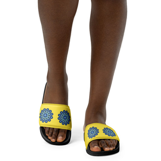 Mandala Collection Women's Slides - Blue Mandala Women's Slides