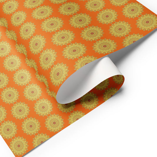 Mandala Collection Wrapping Paper -  Yellow Mandala Wrapping Paper Sheets