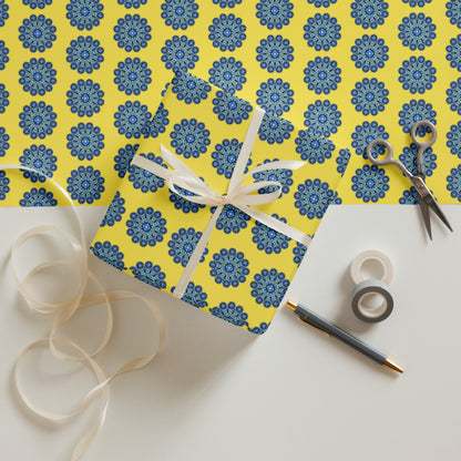 Mandala Collection Wrapping Paper - Blue Mandala Wrapping Paper Sheets