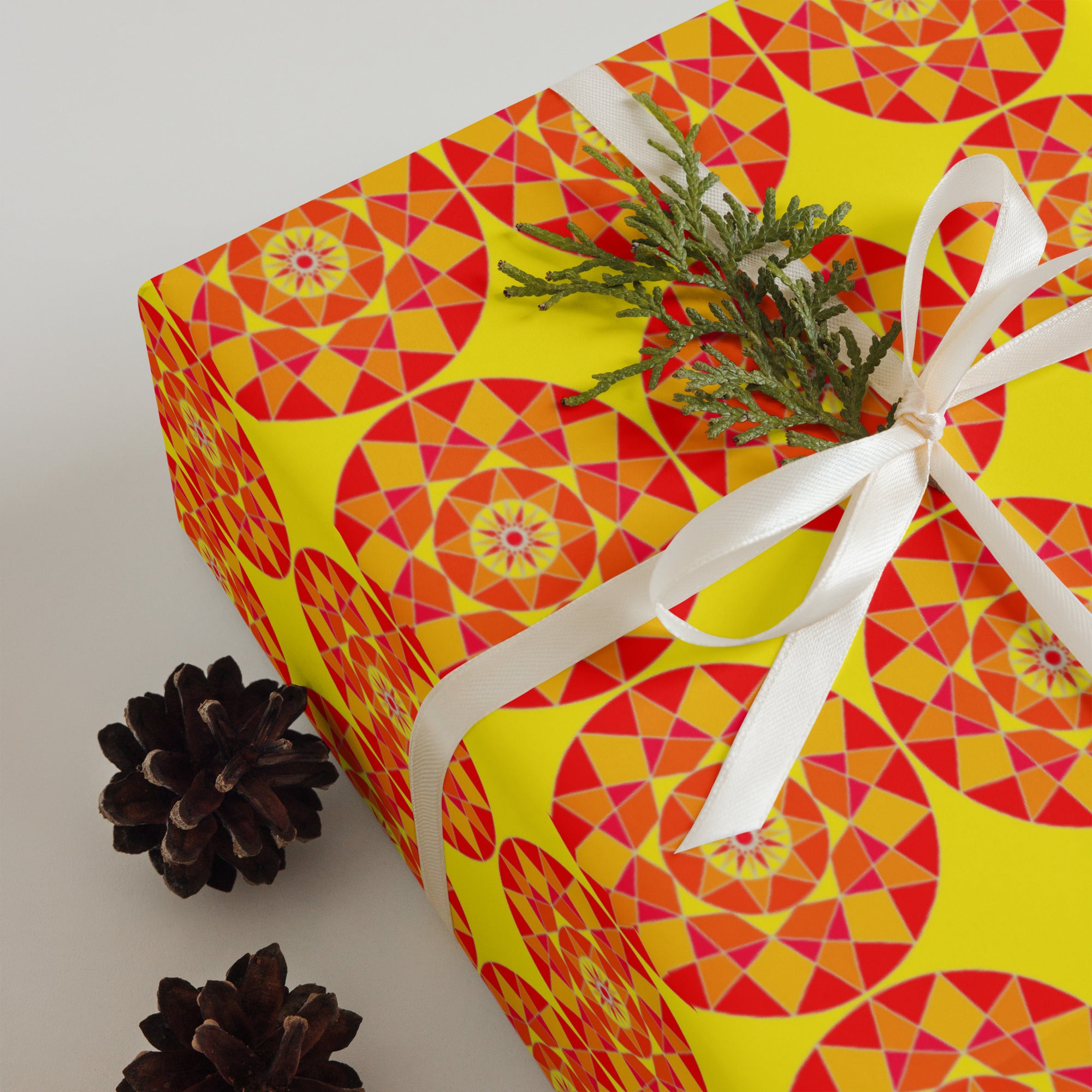 Tile Box Paper Tile Collection Wrapping Paper - Orange Tile Wrapping Paper Sheets ...