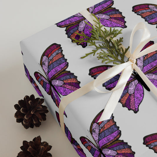 Wrapping Paper - Butterfly Flutter Purple