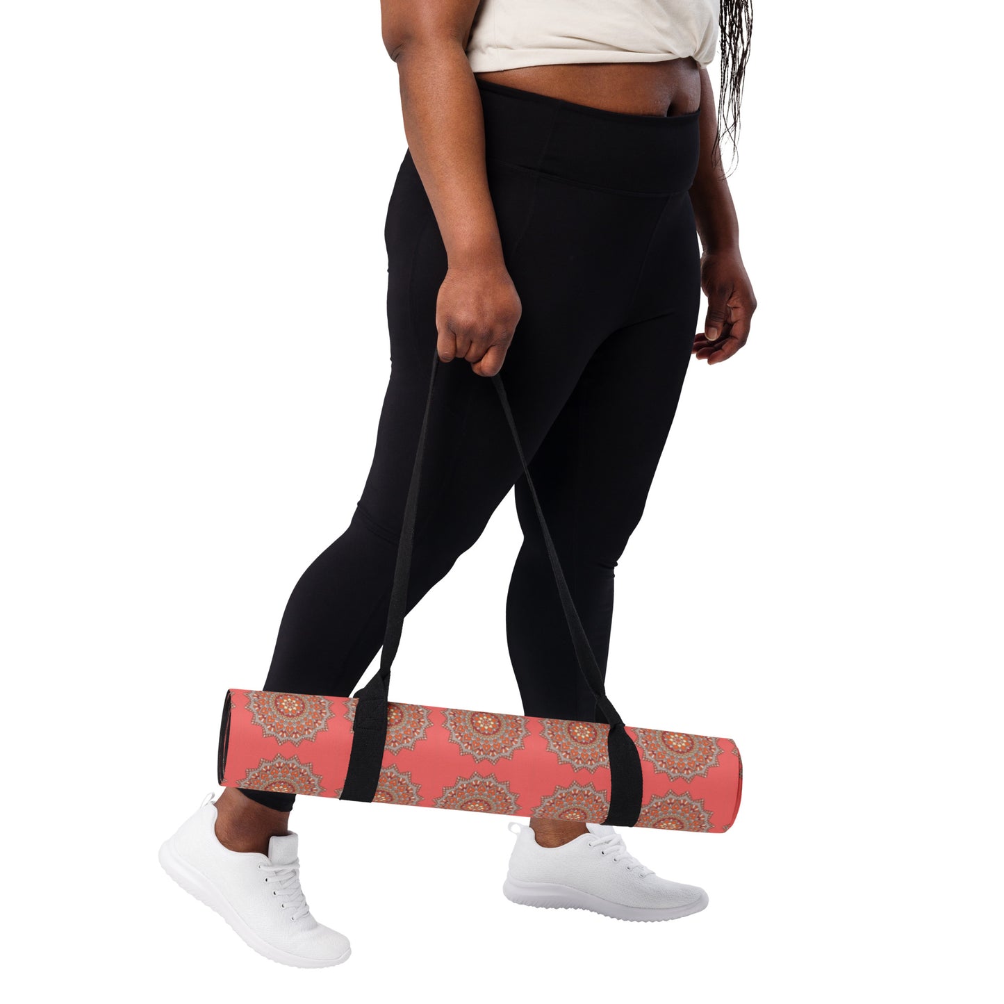 Yoga Mat - Peach Lace