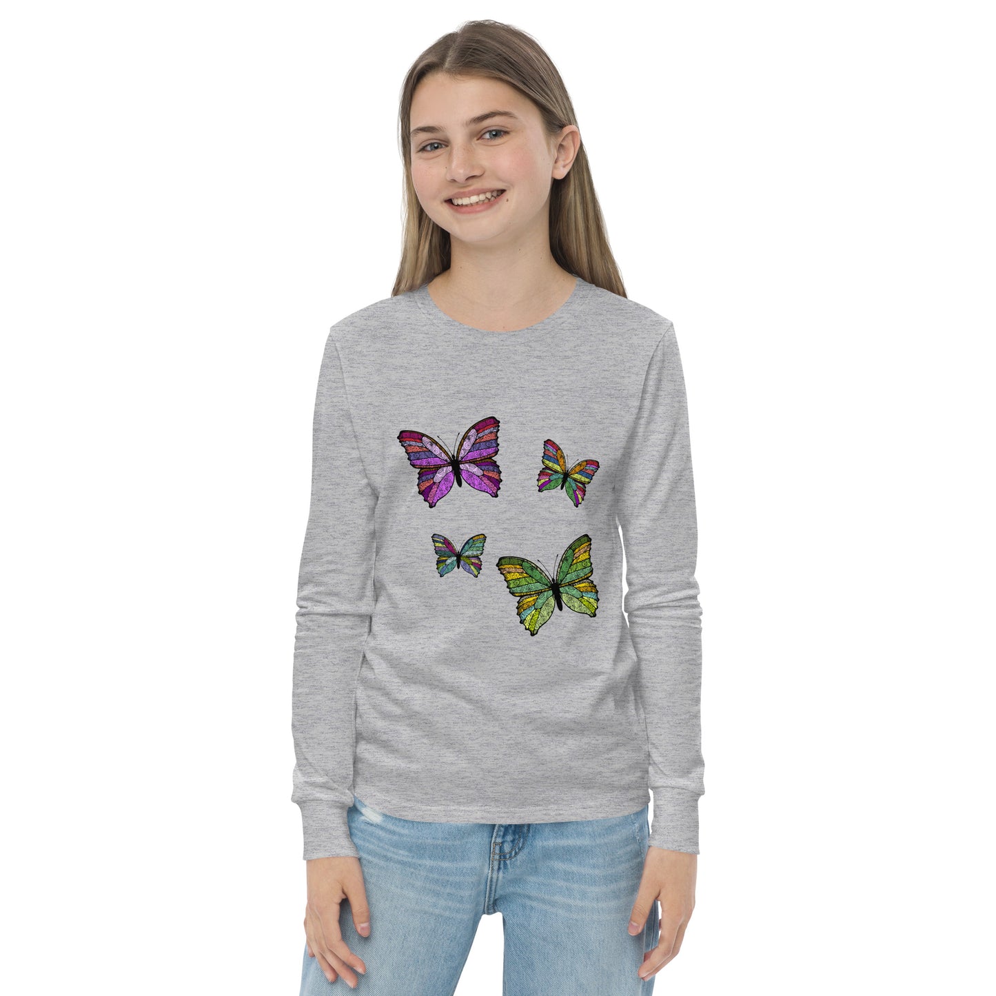 Kids Long Sleeve Tshirt - Butterfly Flutter