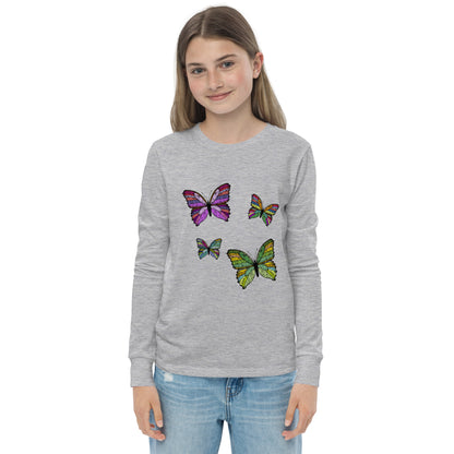 Kids Long Sleeve Tshirt - Butterfly Flutter